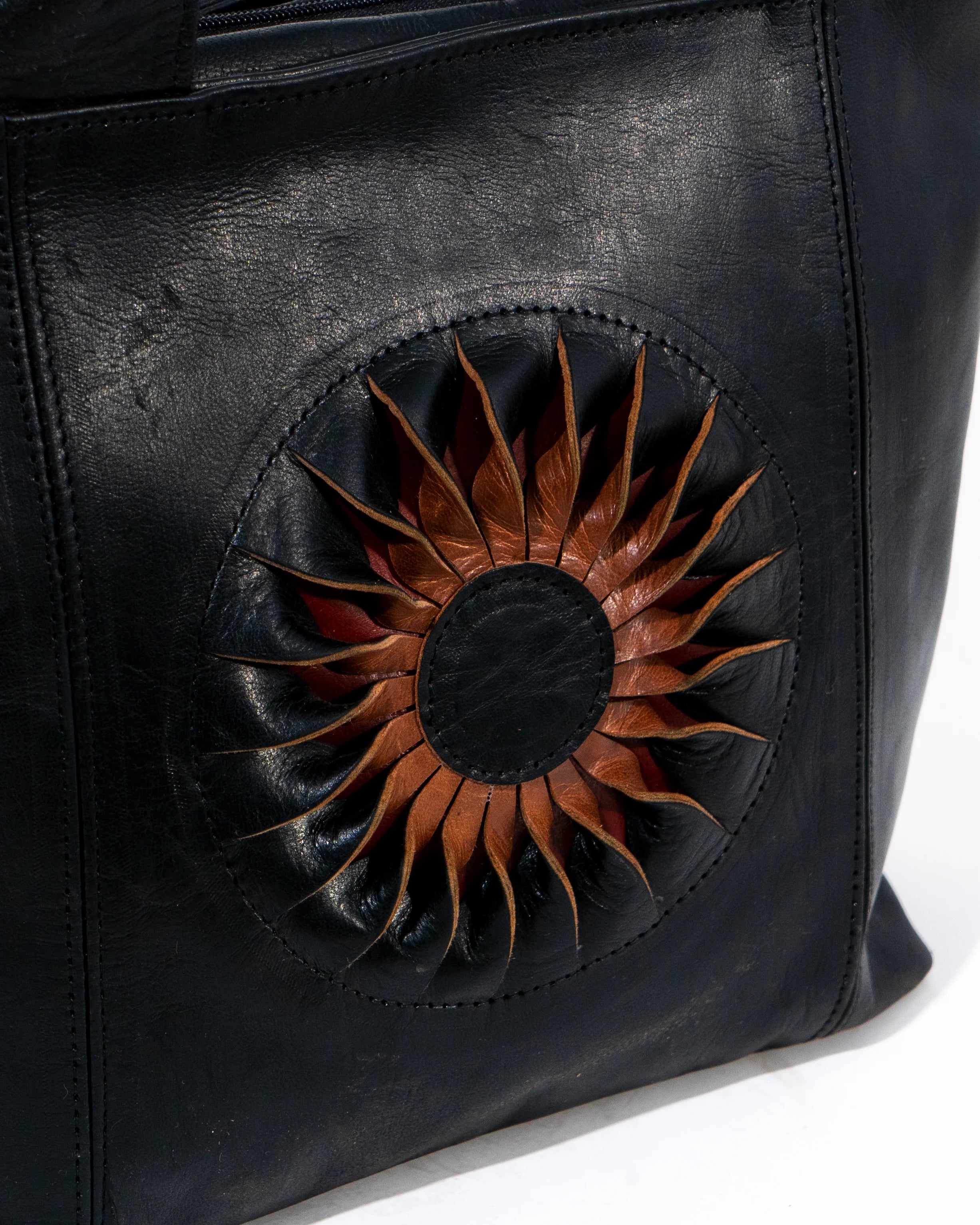 Black Leather Tote Bag