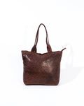 Brown Leather Woven Tote Bag
