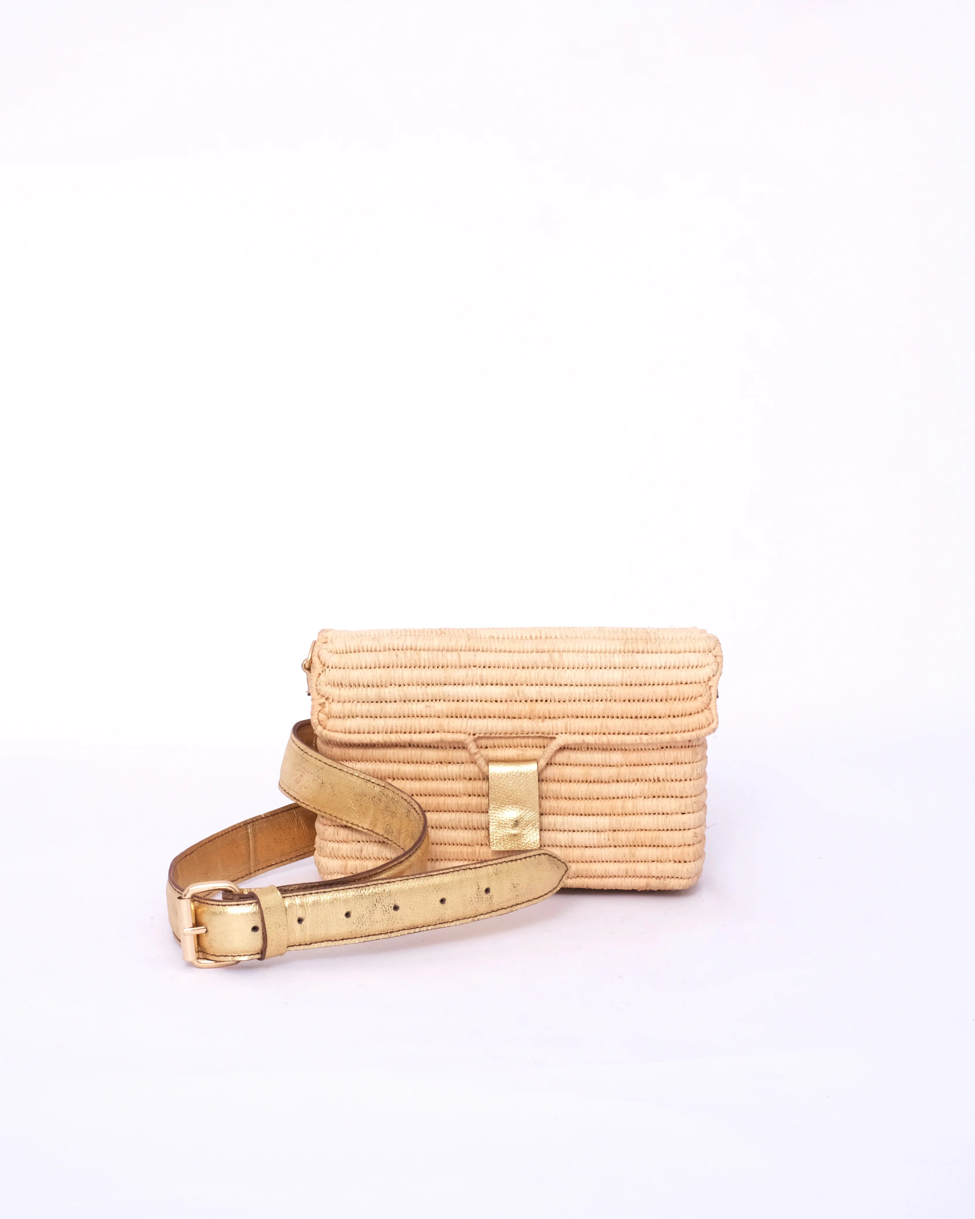 Mini Raffia Belt Bag