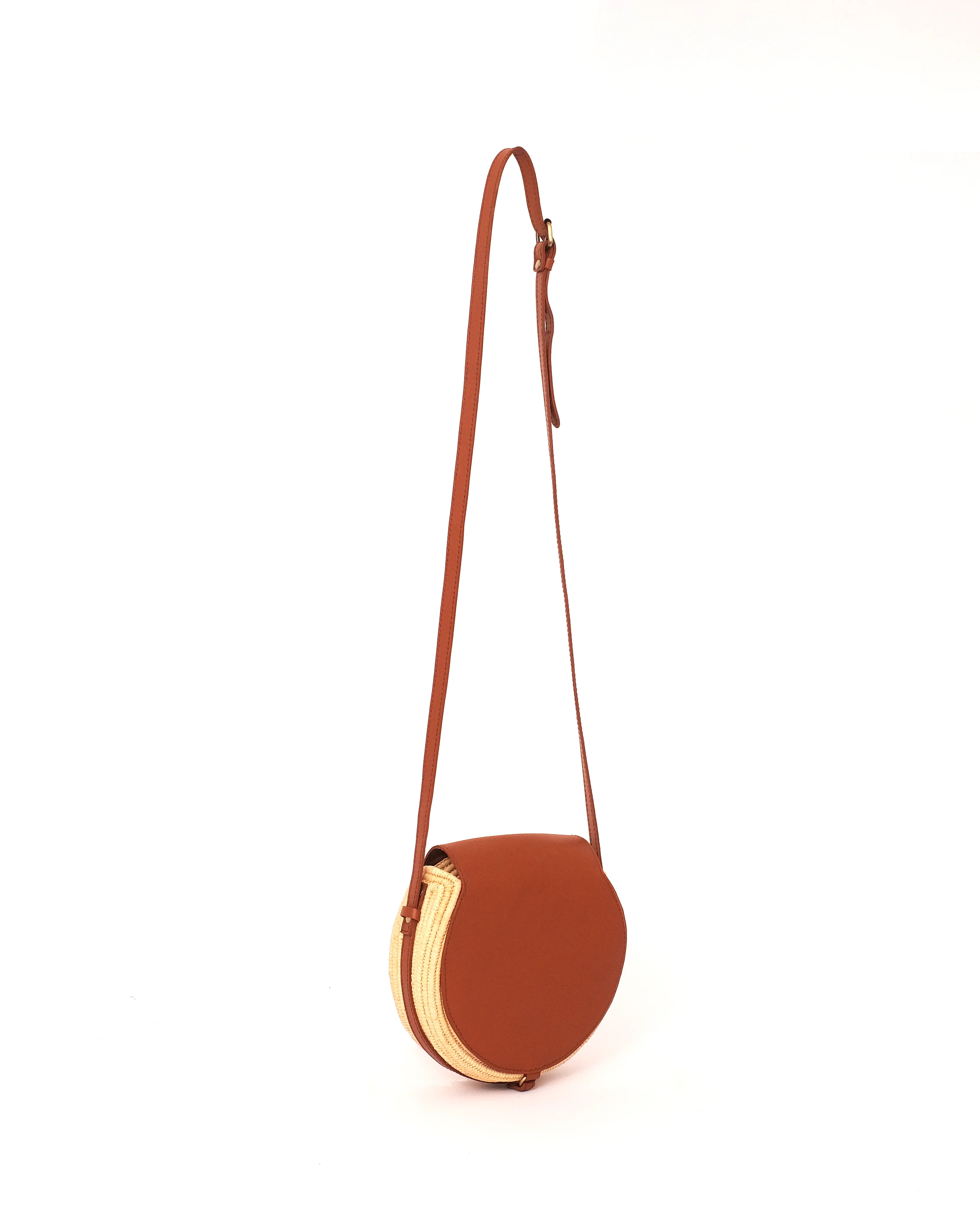 Mini Rounded Raffia Crossbody Bag