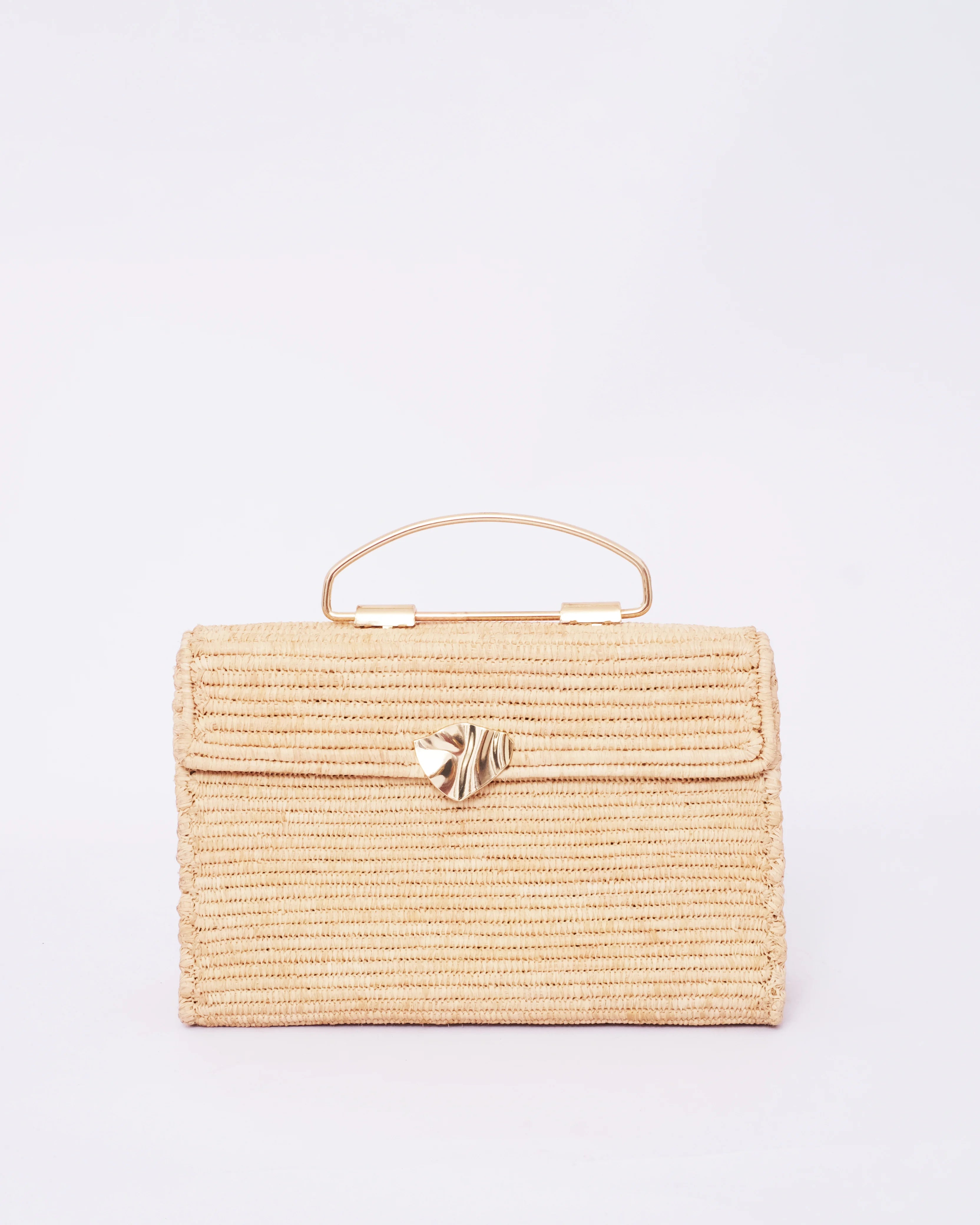 Raffia Box Clutch