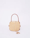 Raffia Bucket Bag With Natural Arc Handle Tassel
