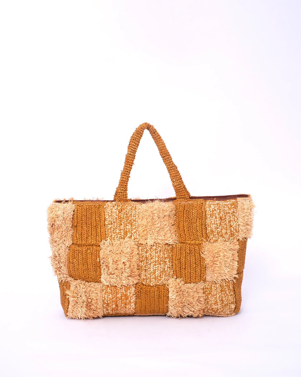 Raffia Checker Handbag