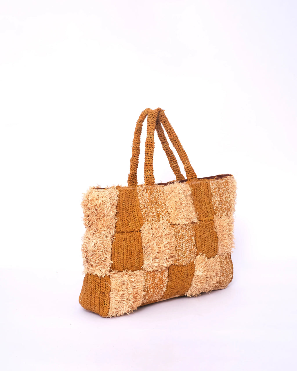 Raffia Checker Handbag