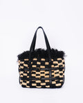 Raffia Checker Tote Bag