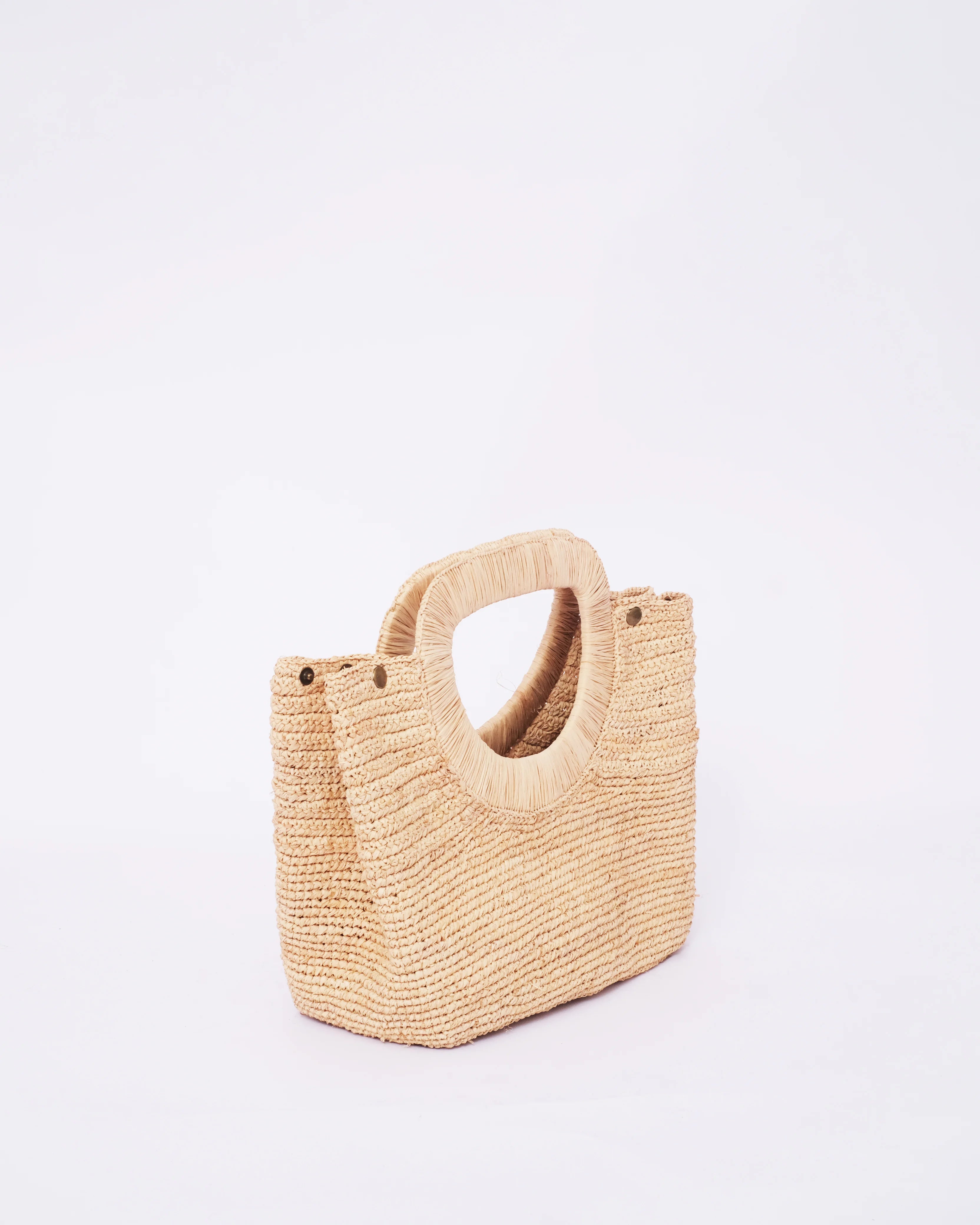 Raffia Market Tote — Arch Handles