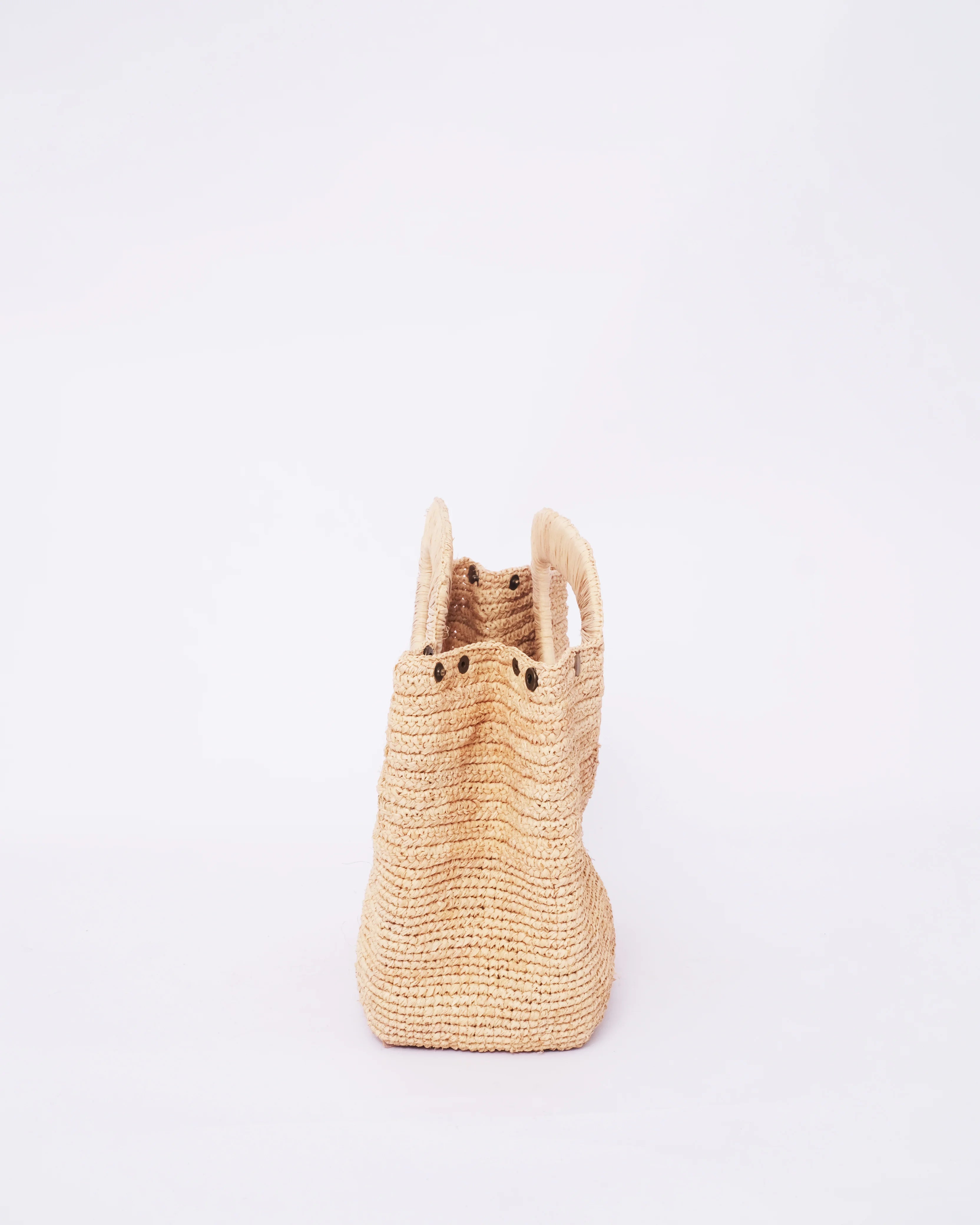 Raffia Market Tote — Arch Handles