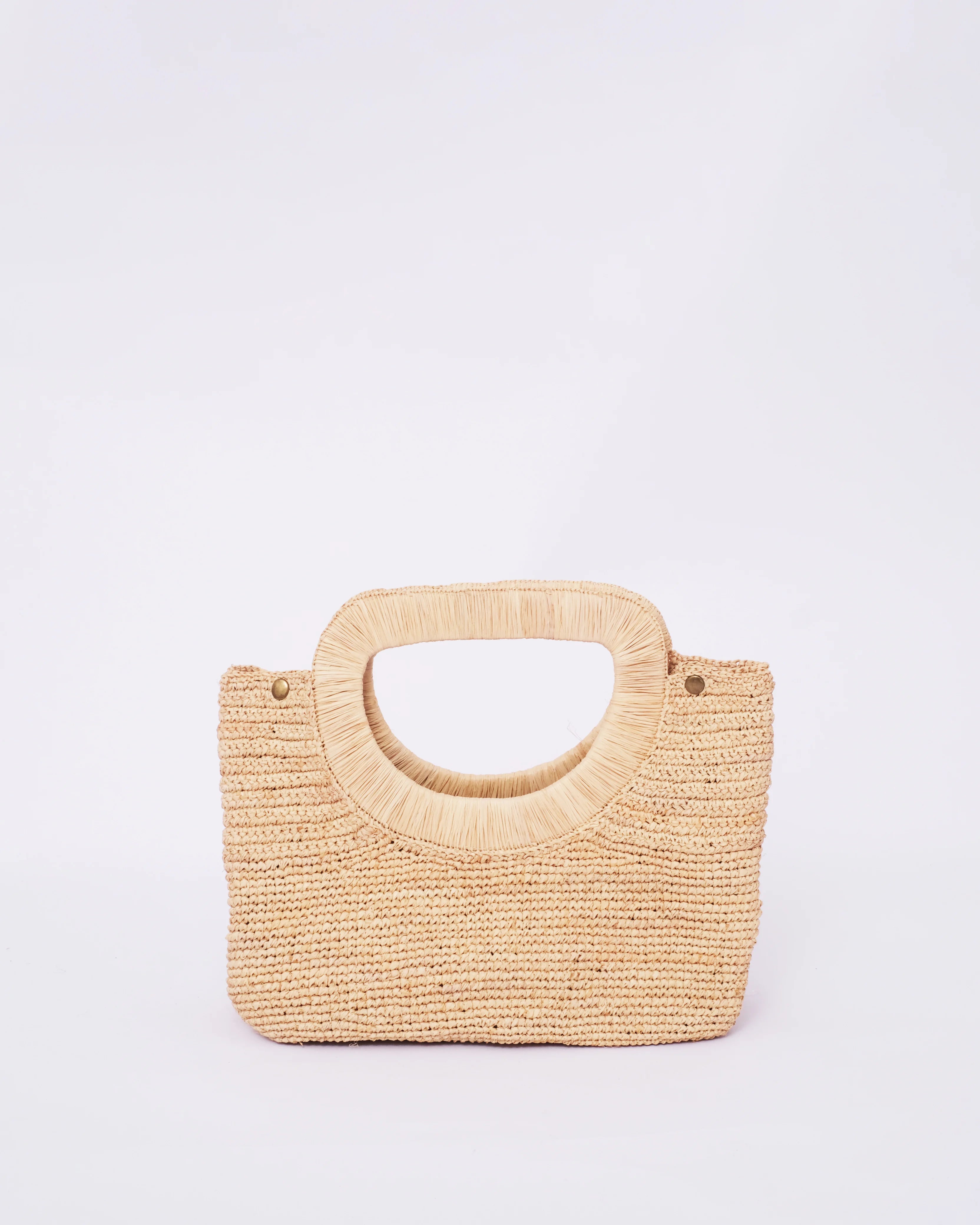 Raffia Market Tote — Arch Handles