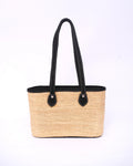Modern Black Raffia Handbag