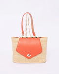 Raffia Handbag Bag With Chain Strap