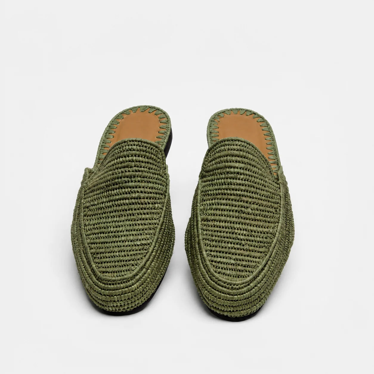 Raffia Weave Slip-On in Green