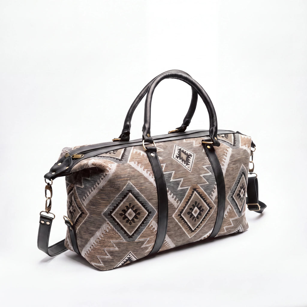 Sand & Charcoal Kilim Overnight Bag