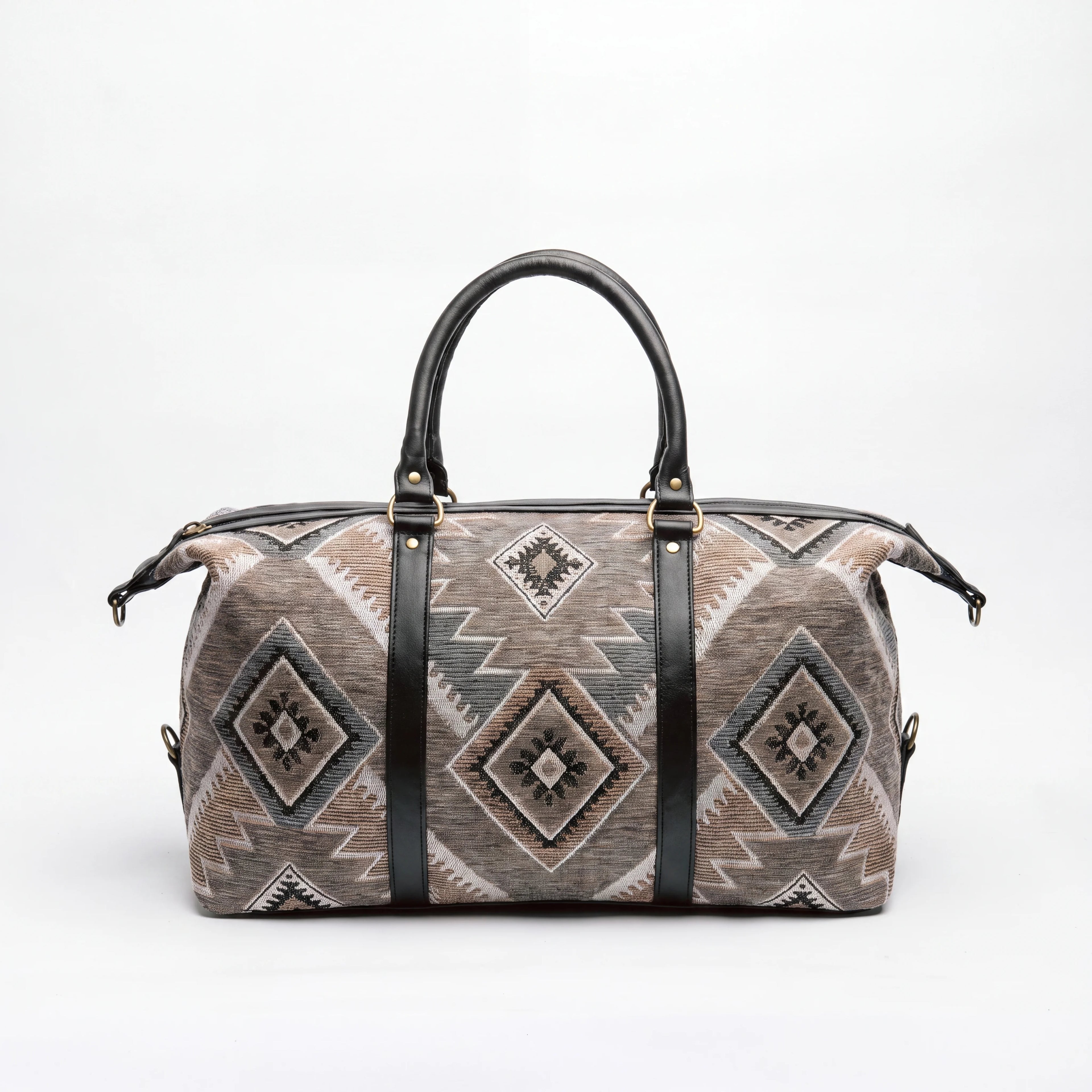 Sand & Charcoal Kilim Overnight Bag