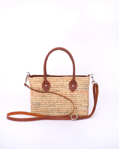 Colorful Striped Raffia Bag