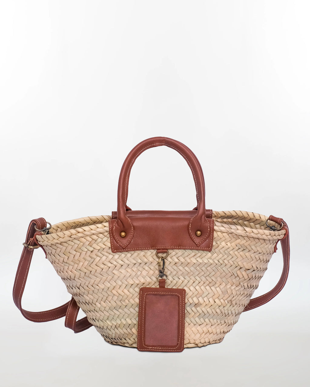 Hand-Woven Straw Bag With Card Holder