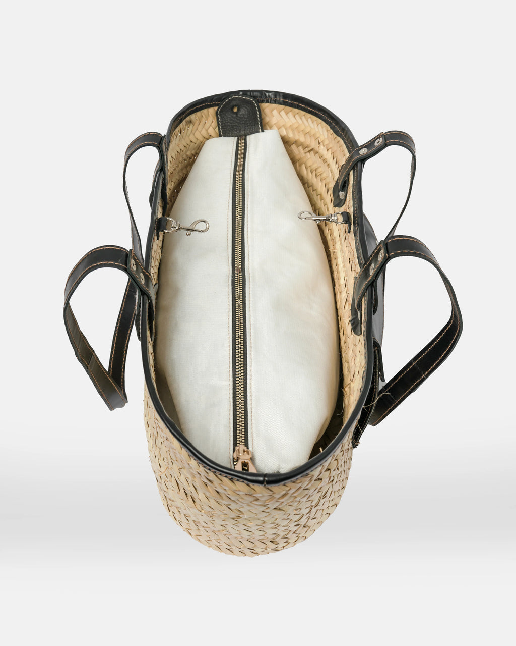 Black Straw Tote Bag