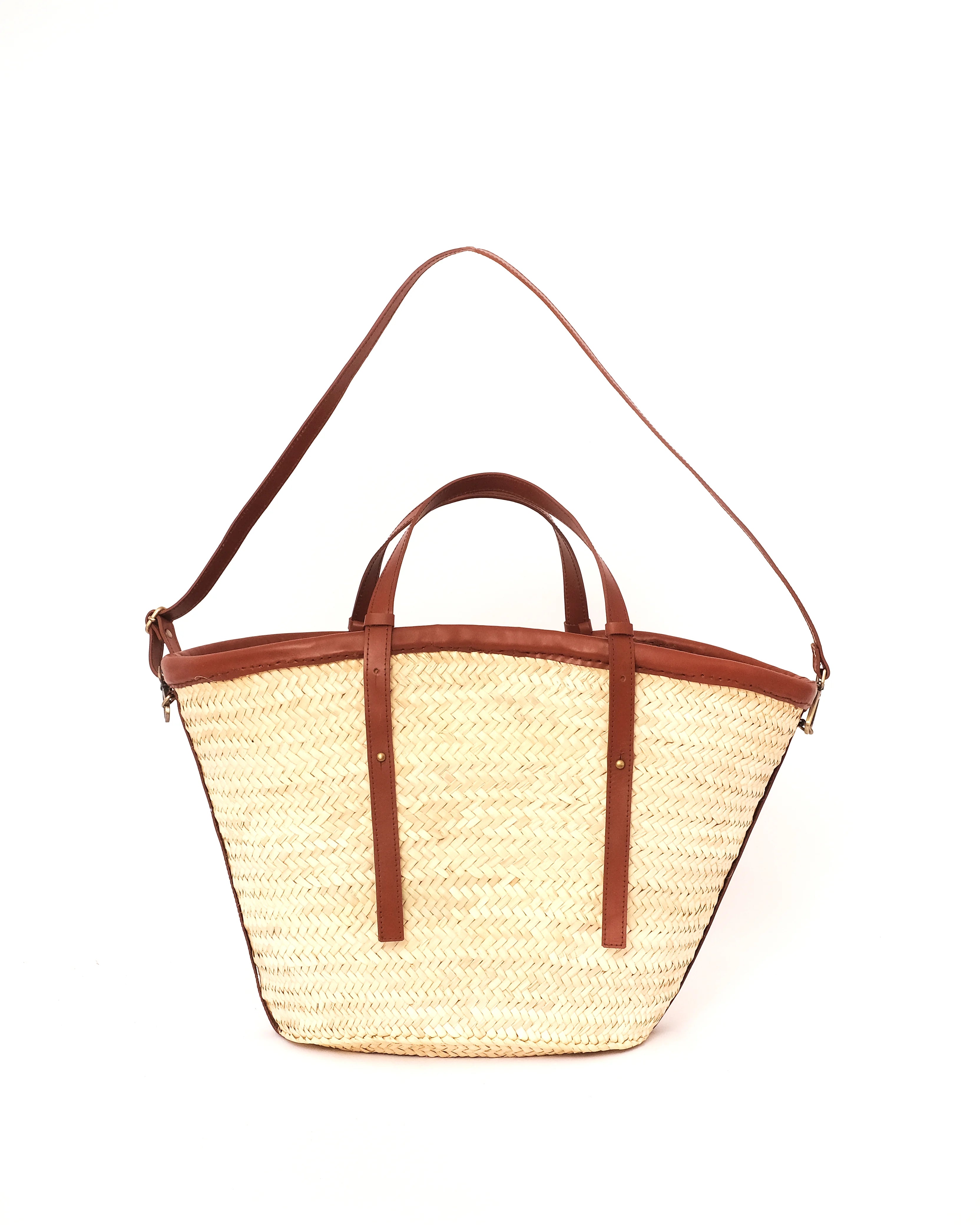 Straw Tote Bag with Crossbody Strap