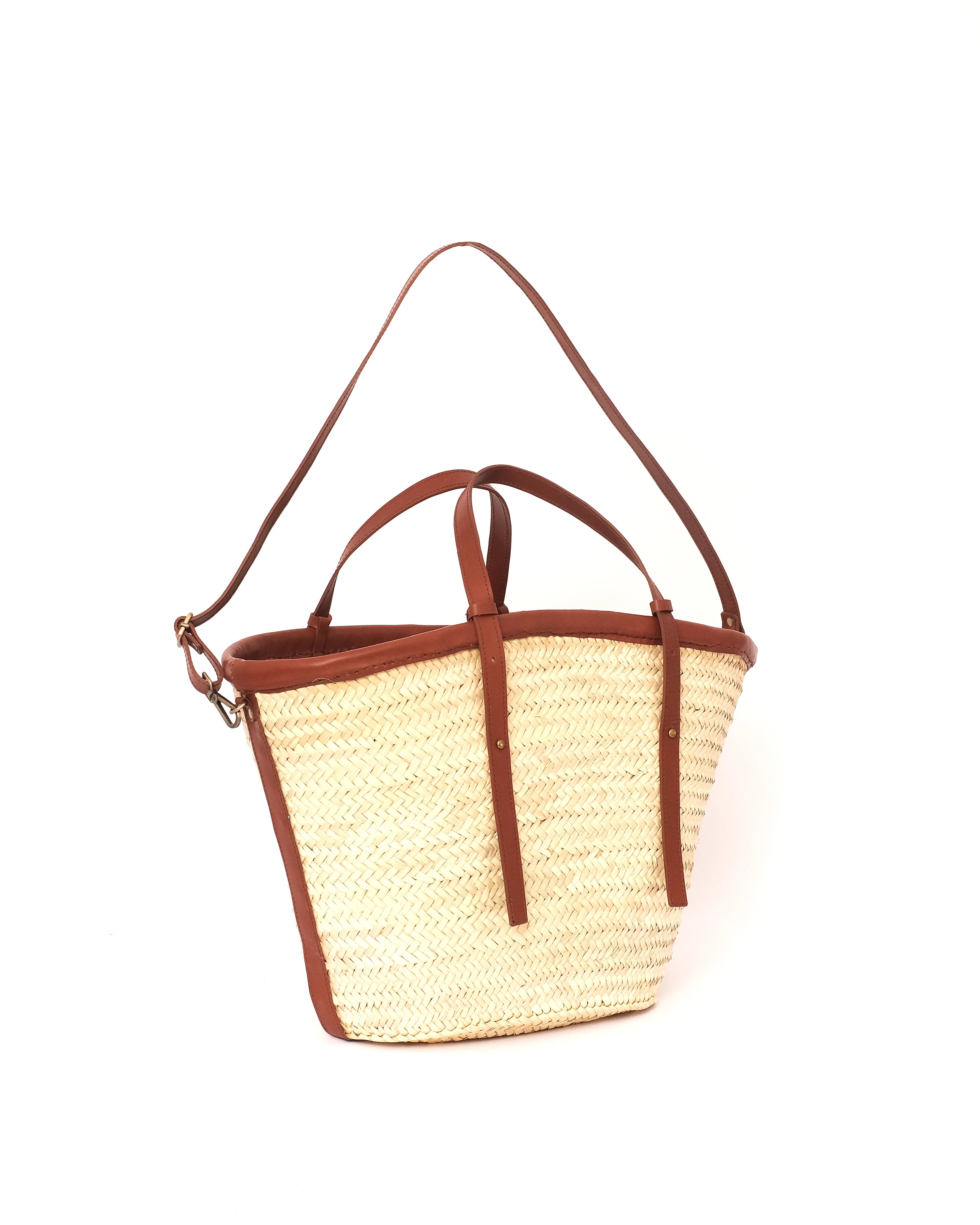 Straw Tote Bag with Crossbody Strap