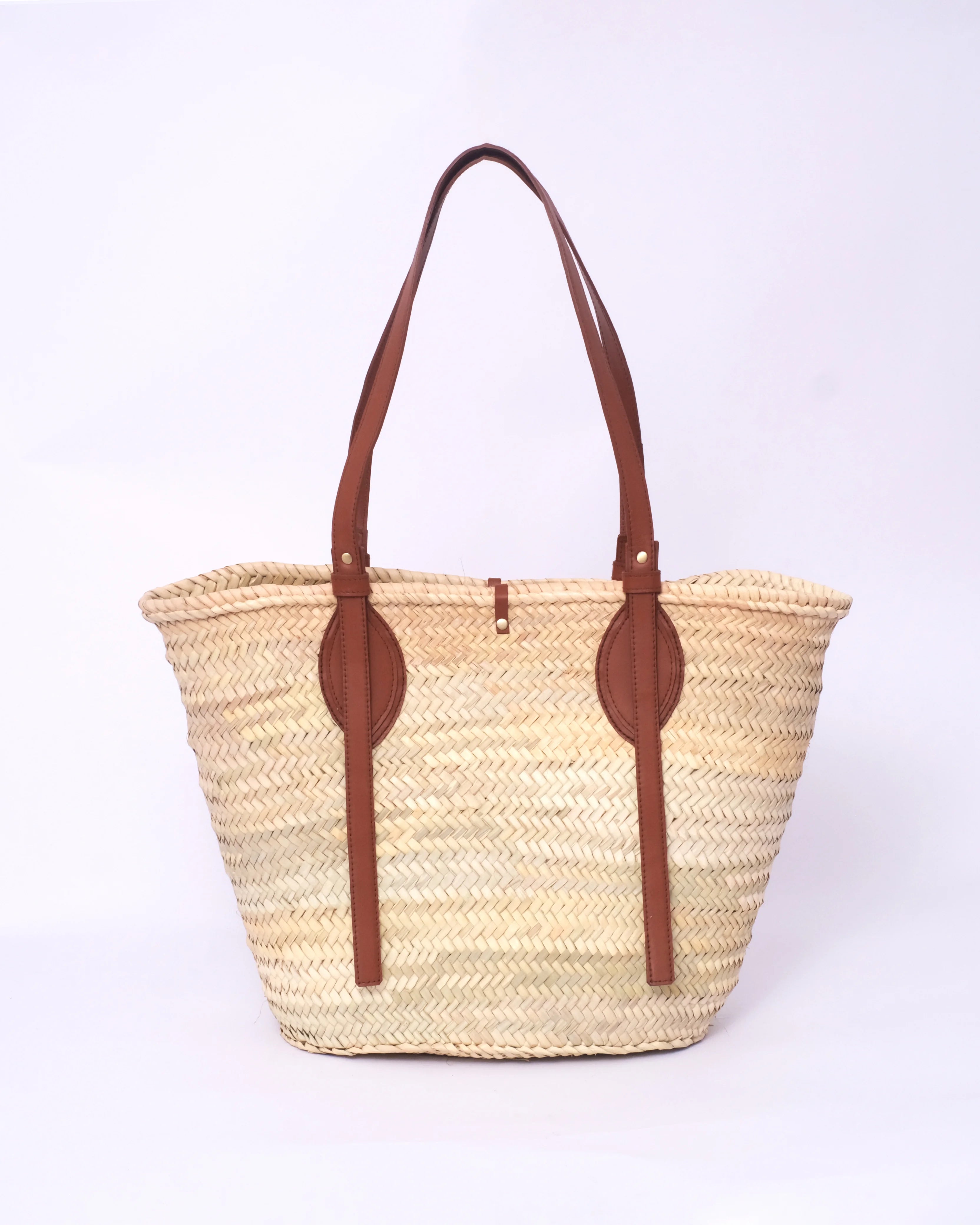 Oval Ring Straw Tote Bag