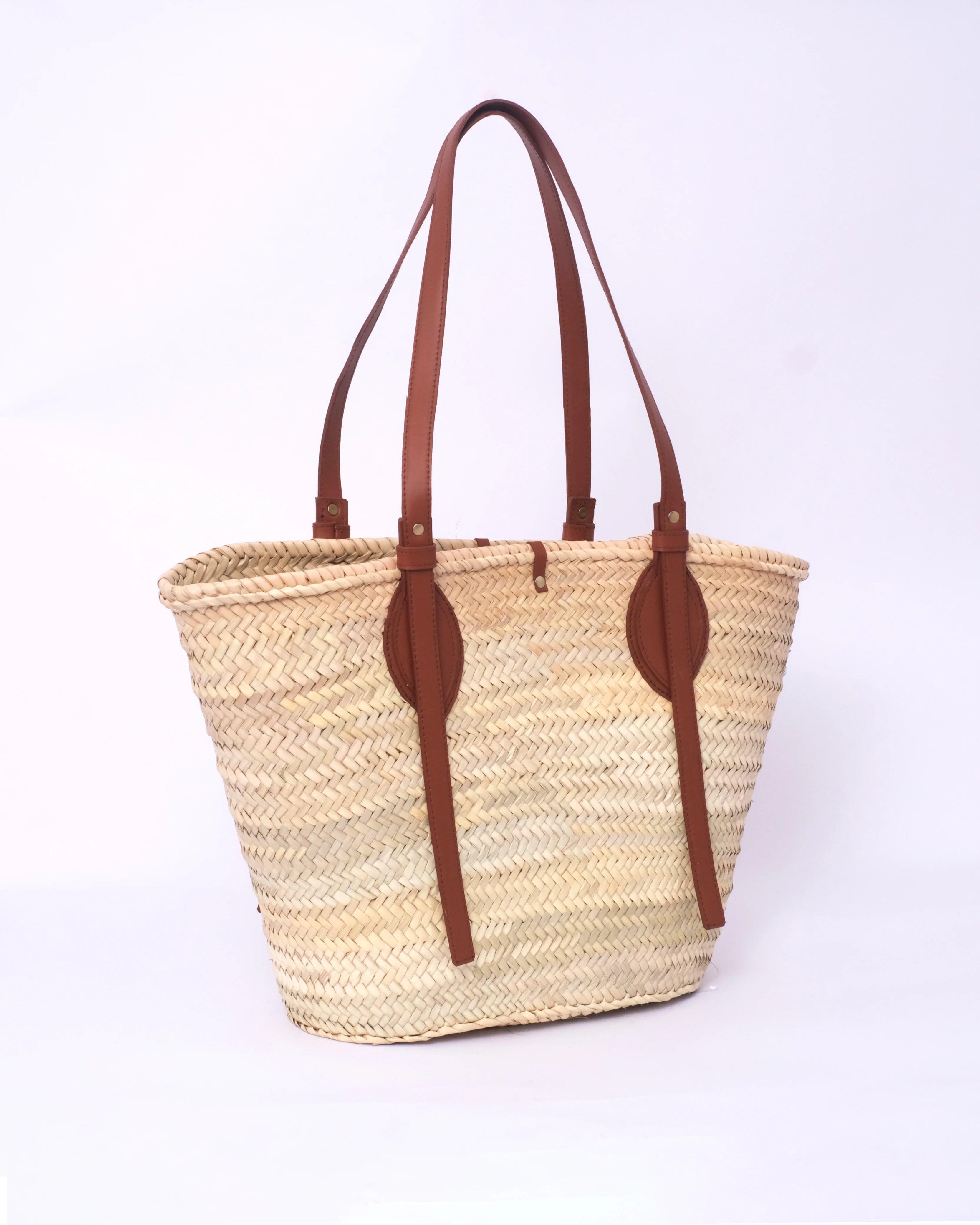 Oval Ring Straw Tote Bag