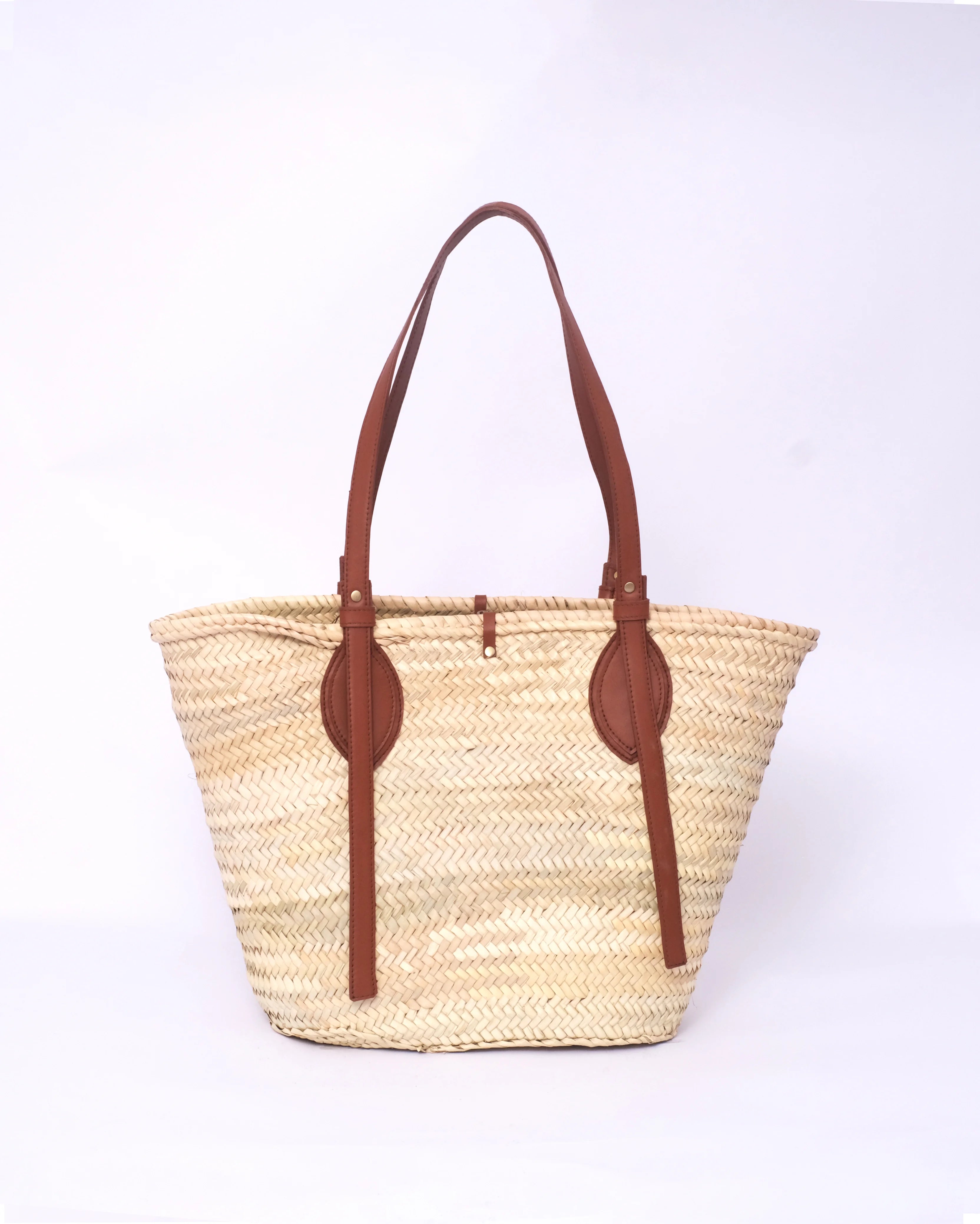 Oval Ring Straw Tote Bag