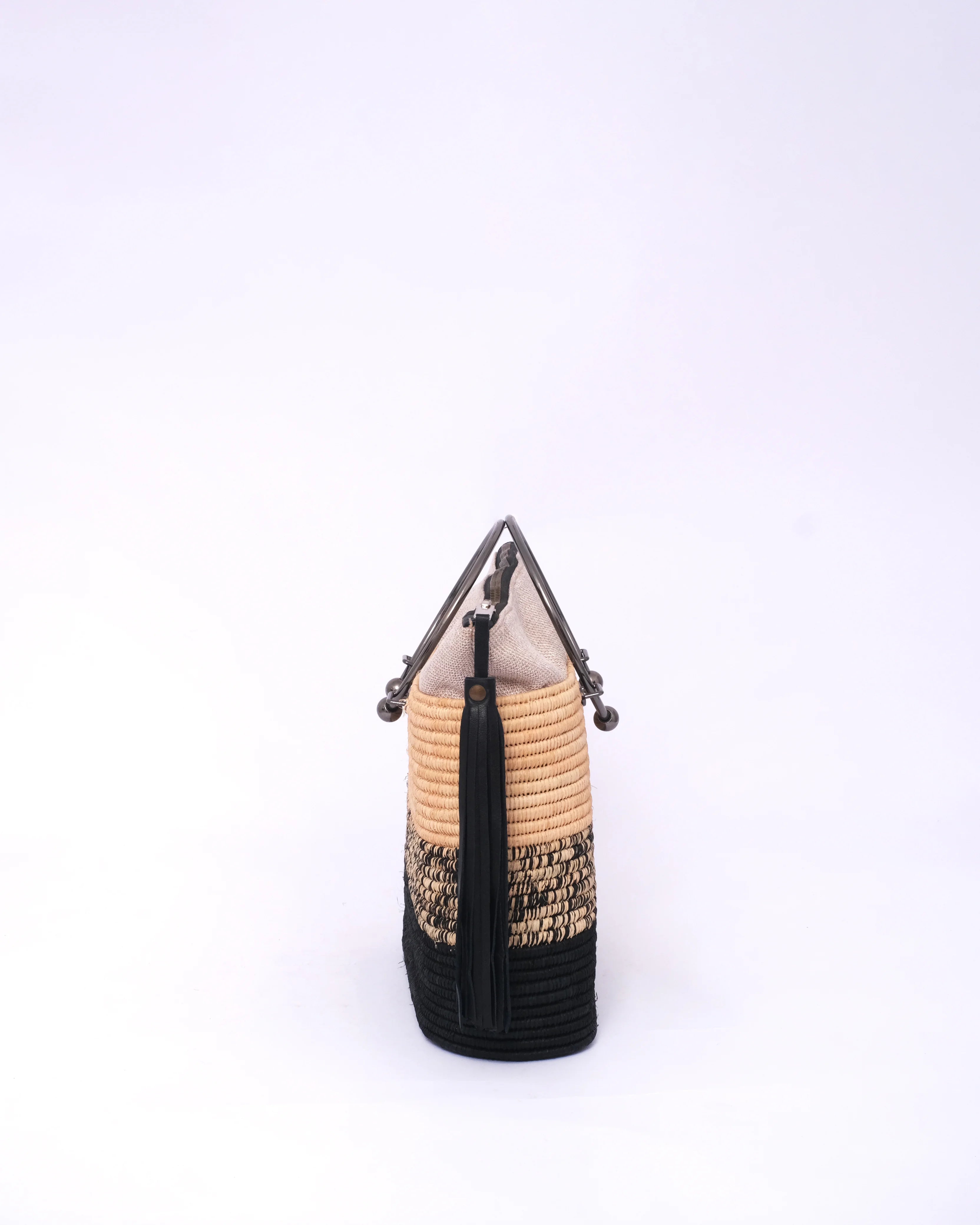 Stripe Raffia Tote Bag