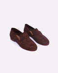 Women's Raffia Loafers in Chocolate Brown