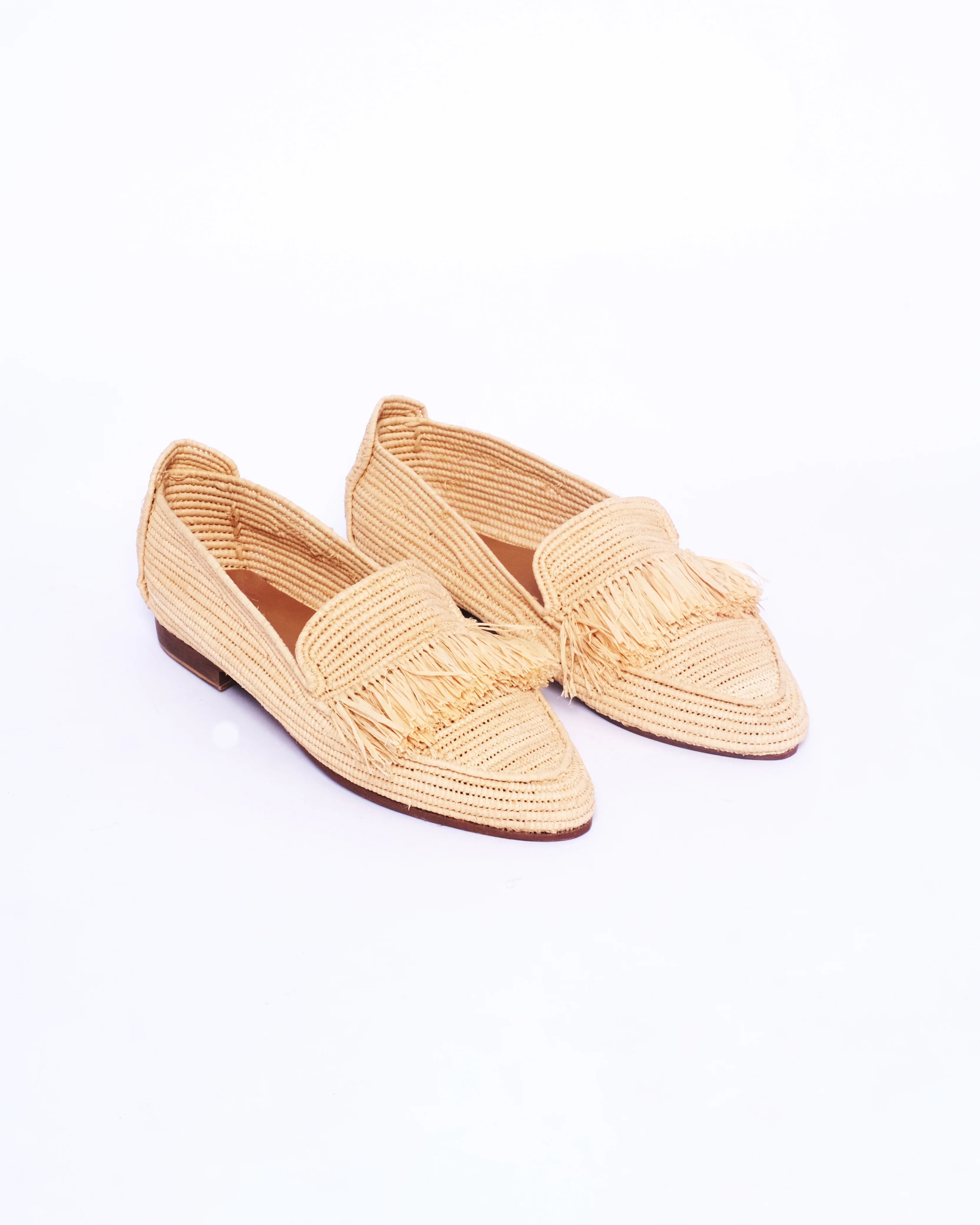Women's Raffia Loafers in Natural