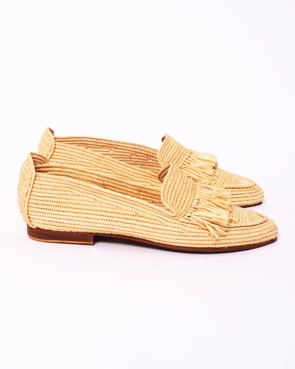 Women's Raffia Loafers in Natural