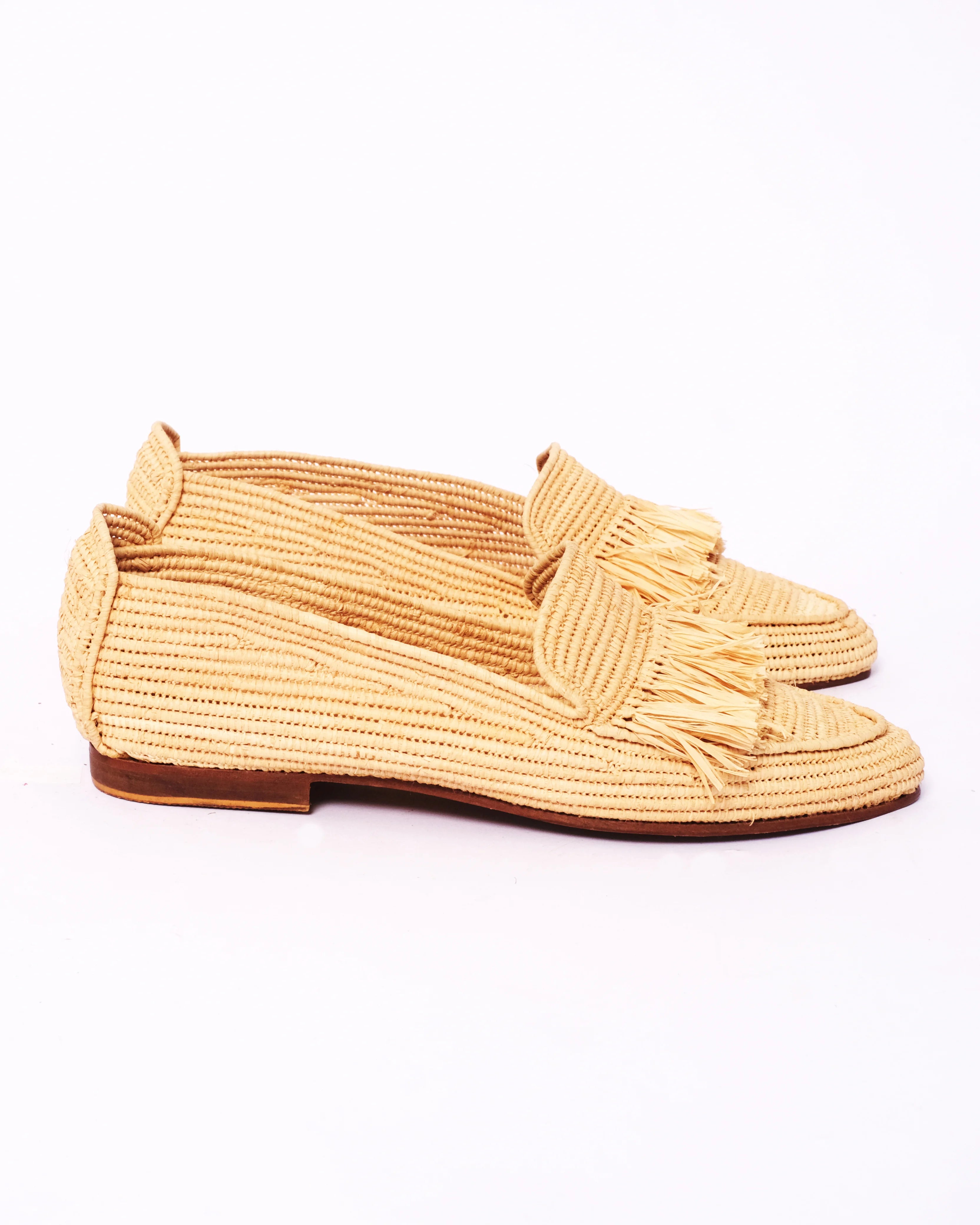 Women's Raffia Loafers in Natural