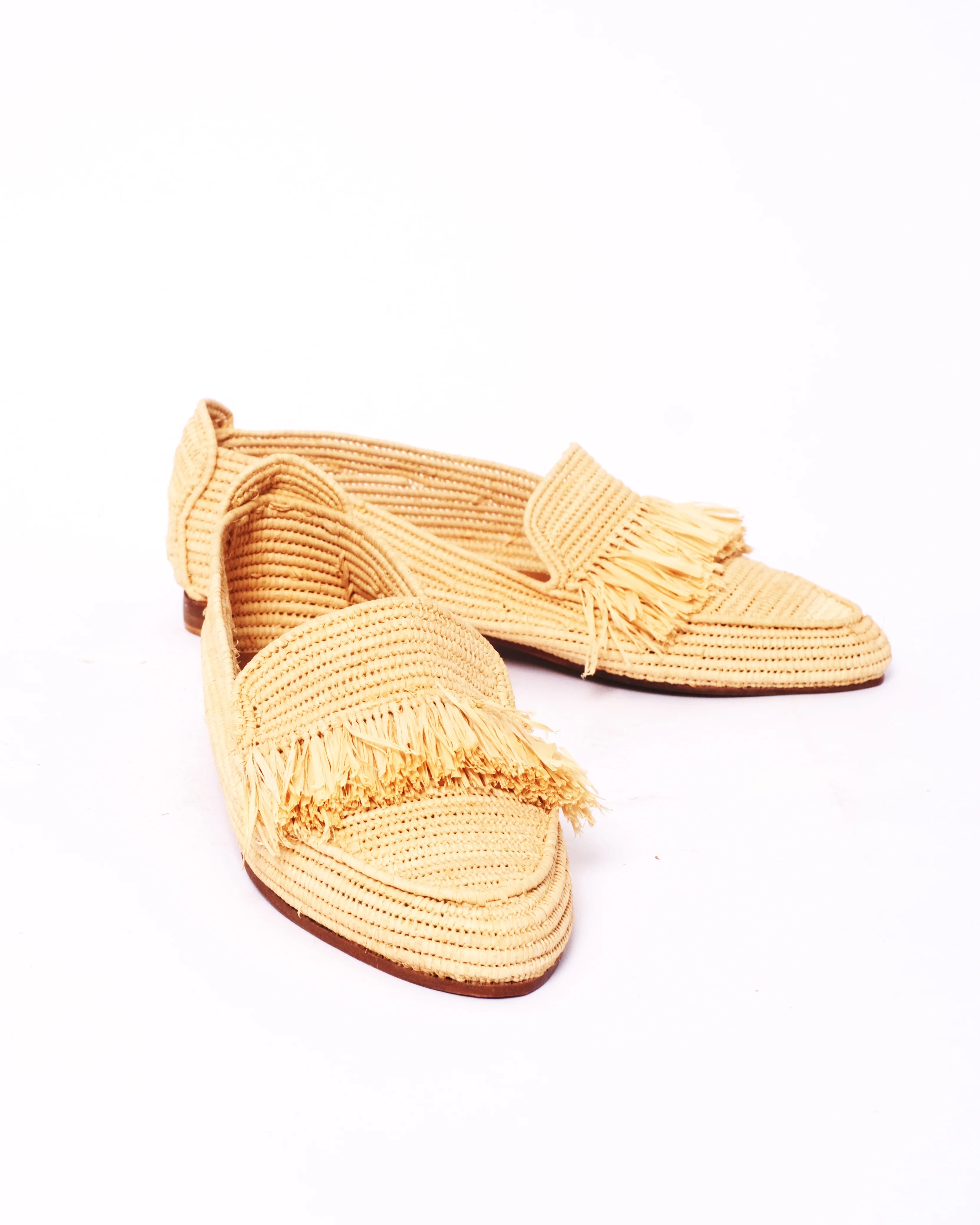 Women's Raffia Loafers in Natural