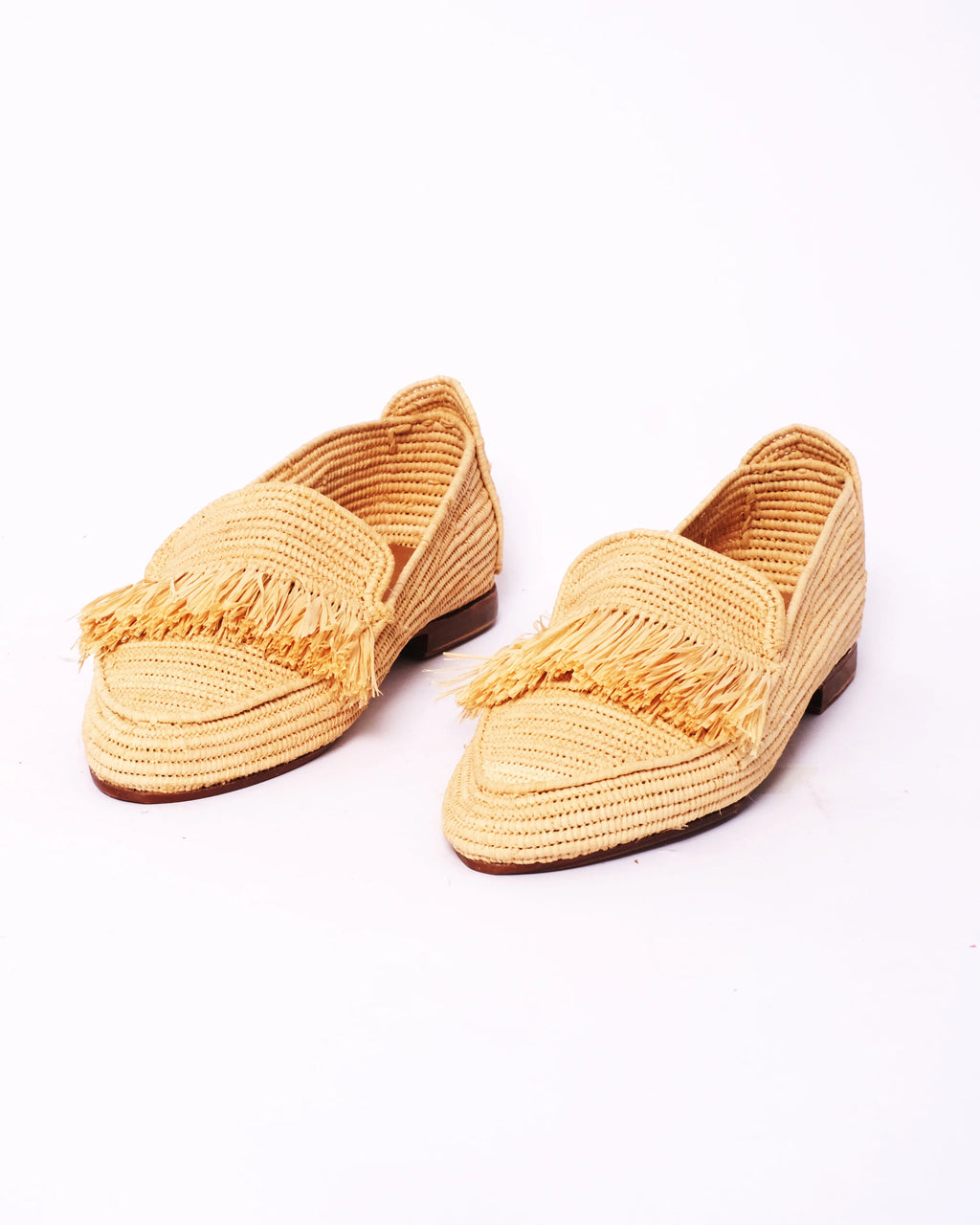 Women's Raffia Loafers in Natural