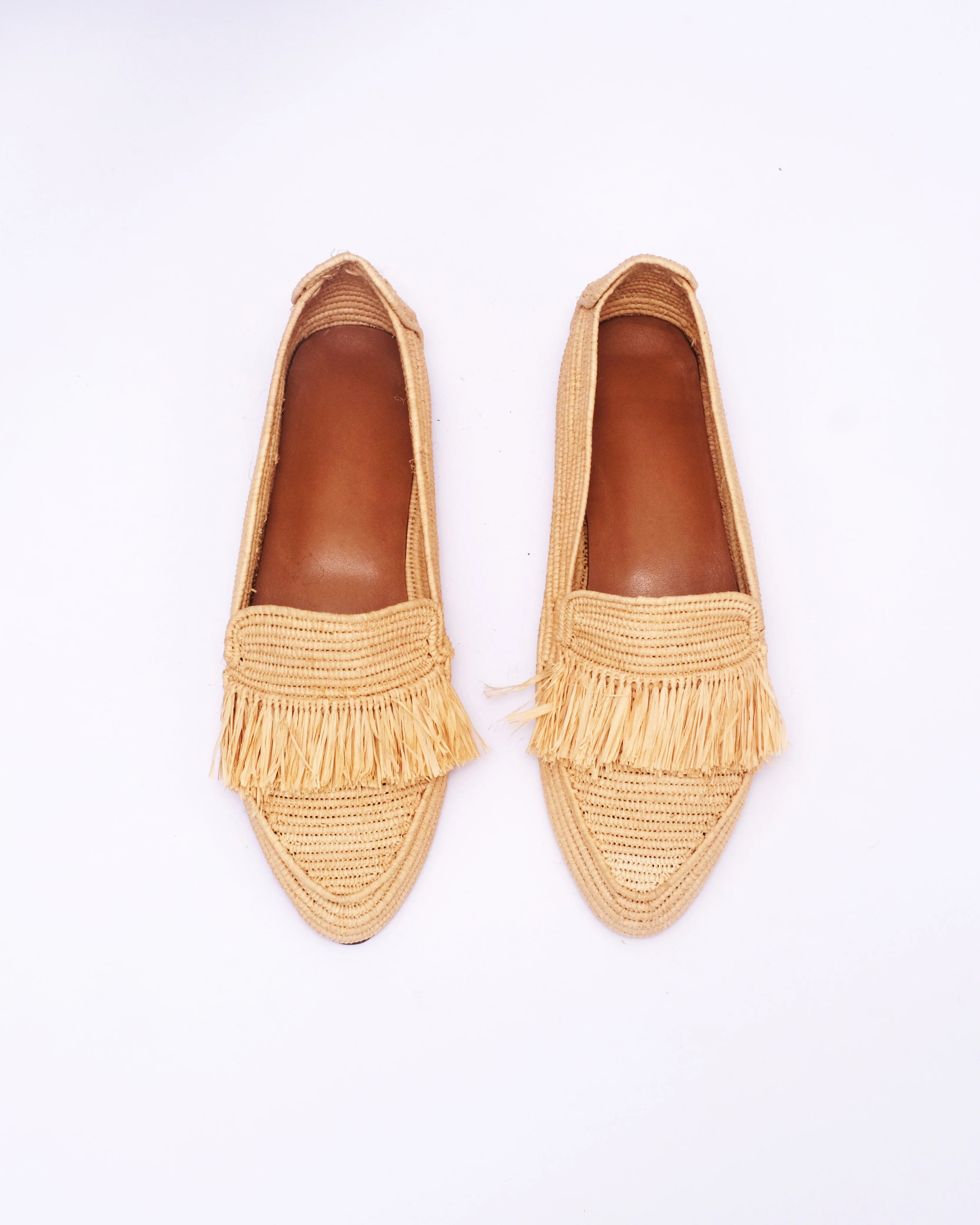 Women's Raffia Loafers in Natural