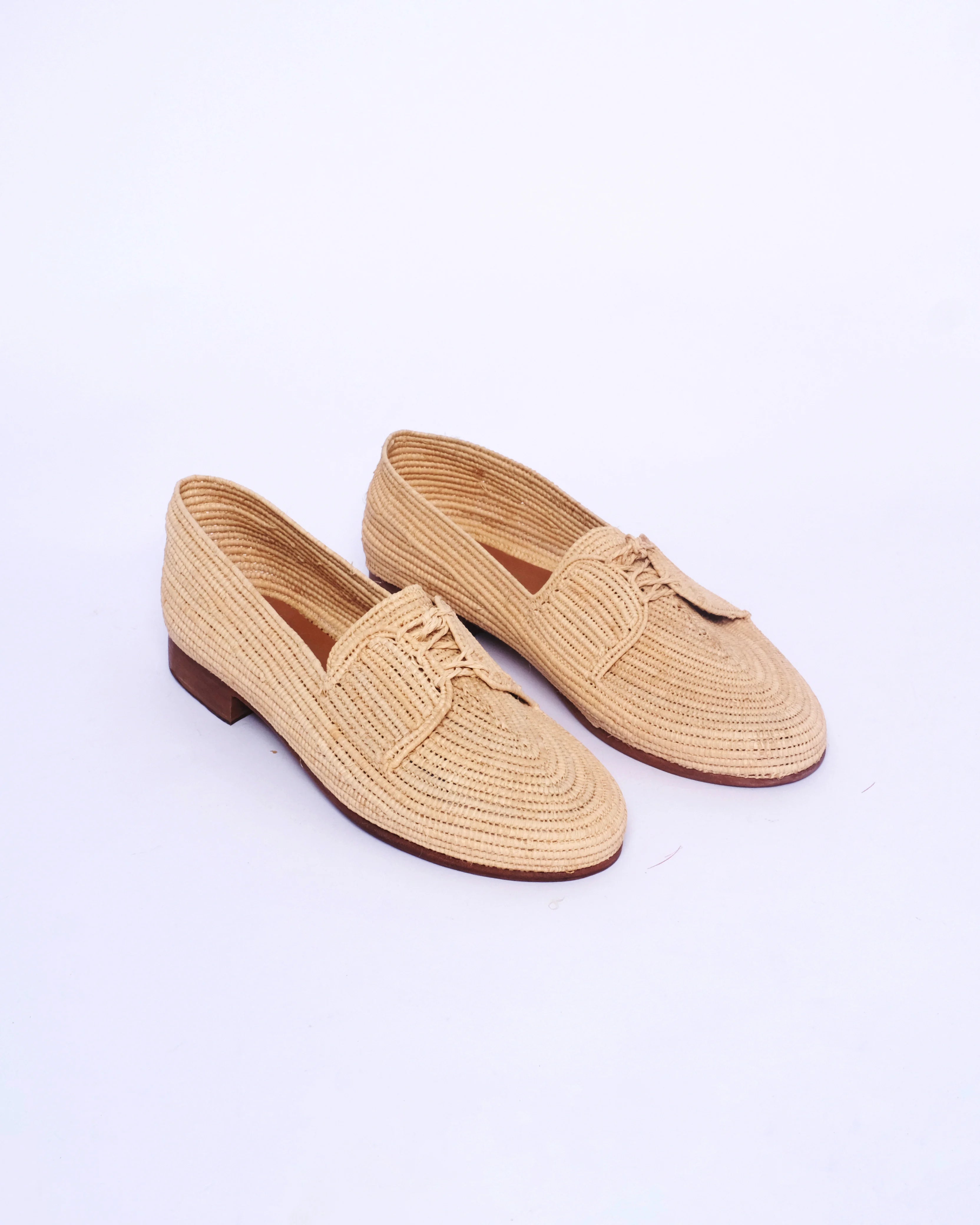 Women's Raffia Loafers in Tan