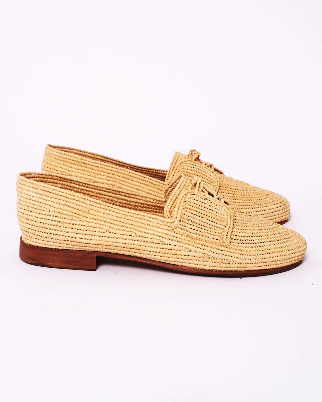 Women's Raffia Loafers in Tan
