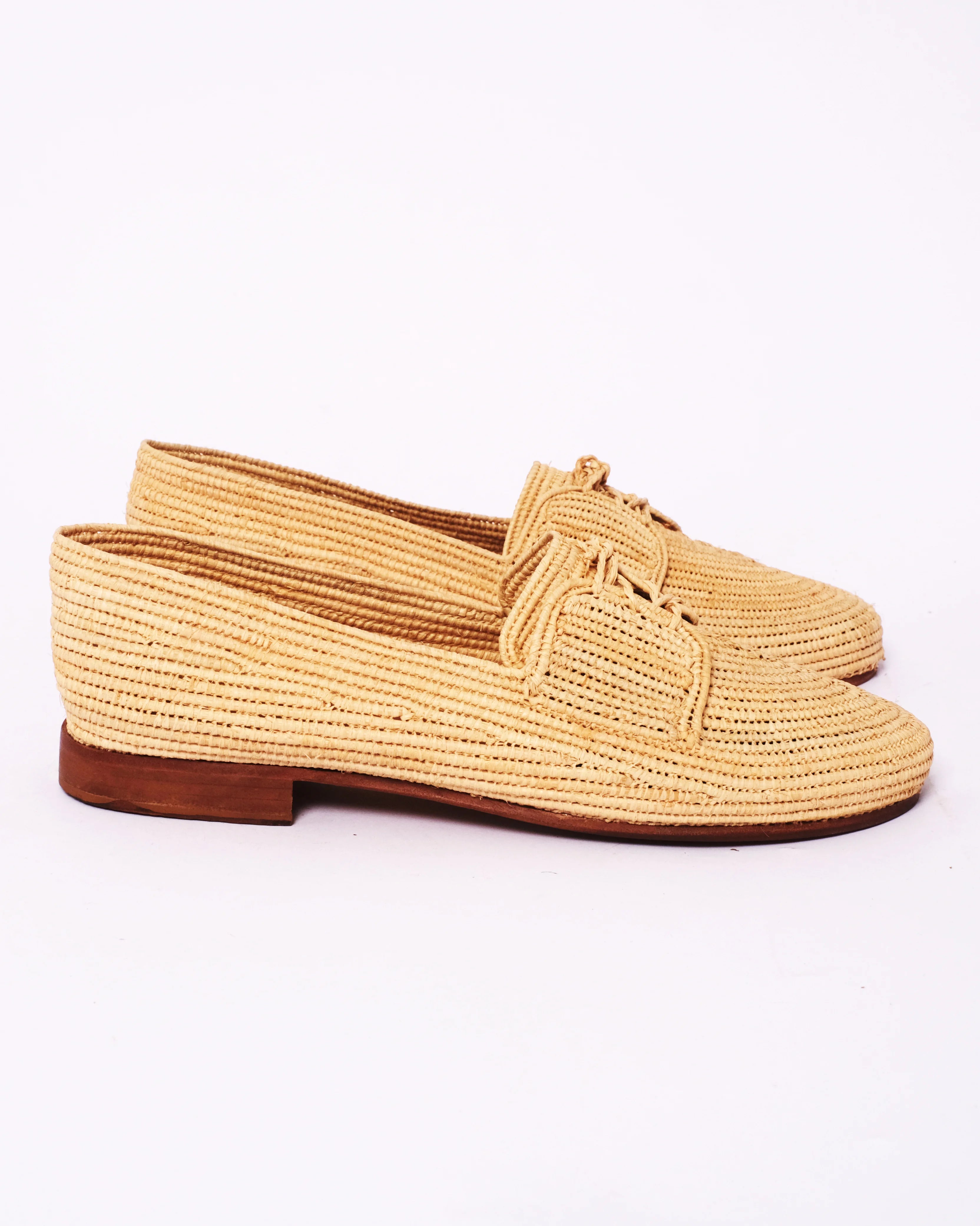 Women's Raffia Loafers in Tan