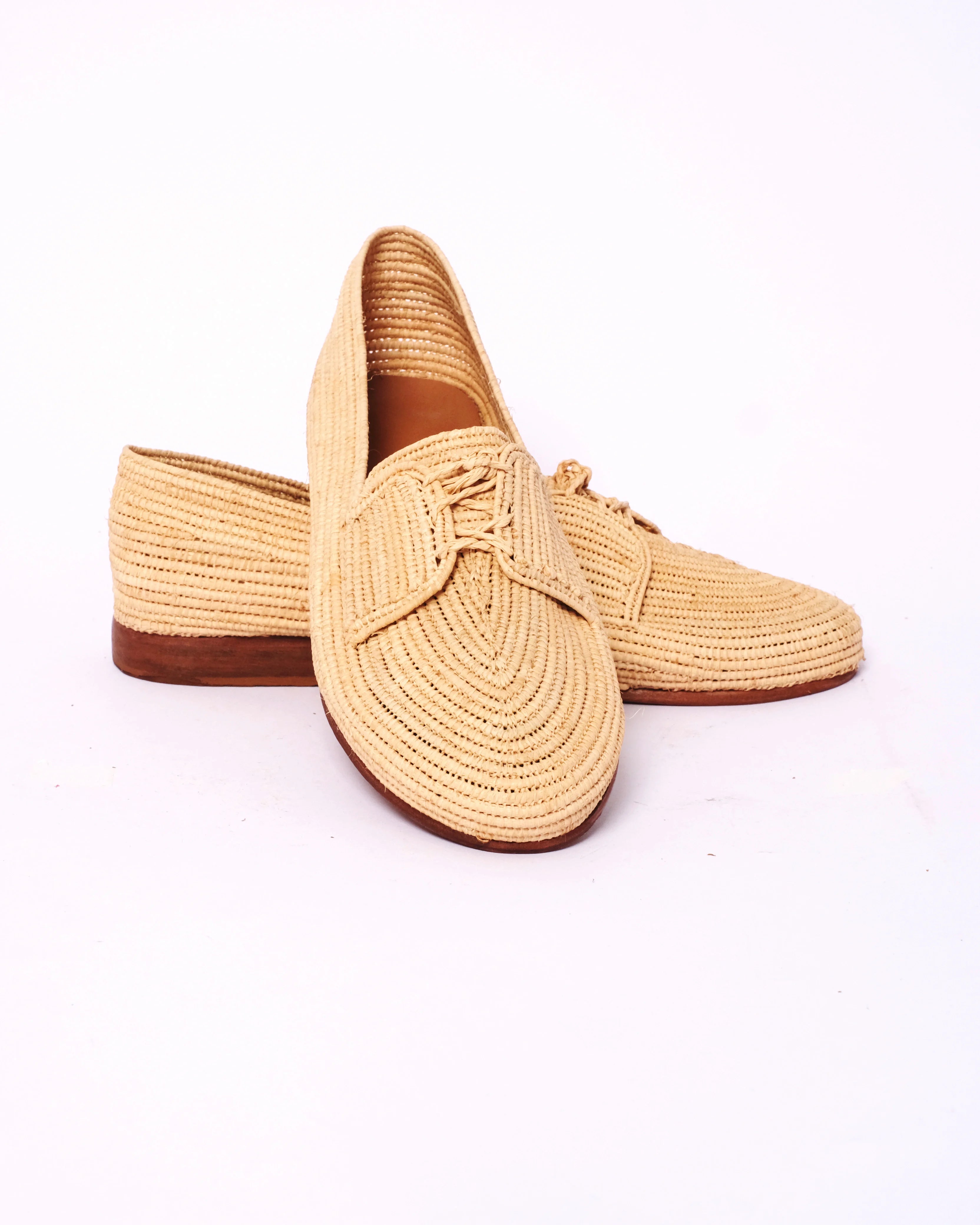 Women's Raffia Loafers in Tan