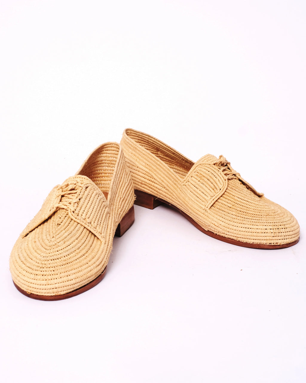 Women's Raffia Loafers in Tan