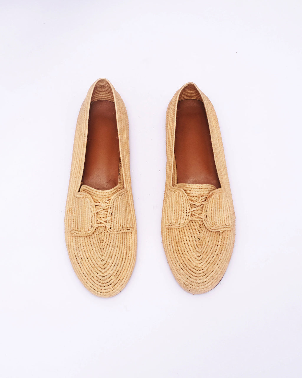 Women's Raffia Loafers in Tan