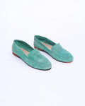 Women's Raffia Loafers in Turquoise