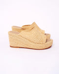 Women's Raffia Wedge Sandals In Natural