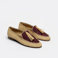 Women's Raffia Loafers in Burgundy