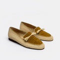 Women's Raffia Loafers in Mustard