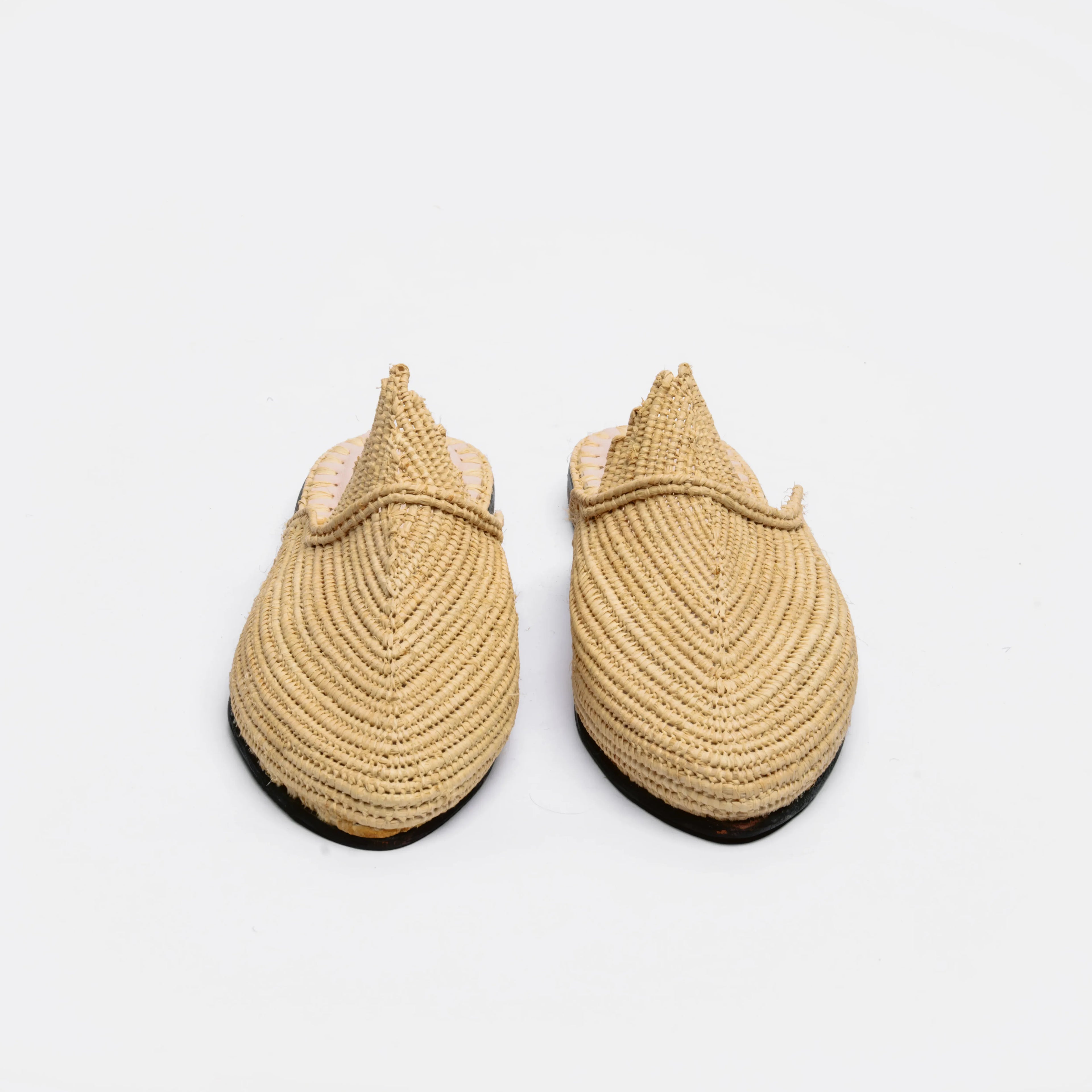Mules en raphia naturel pour femme