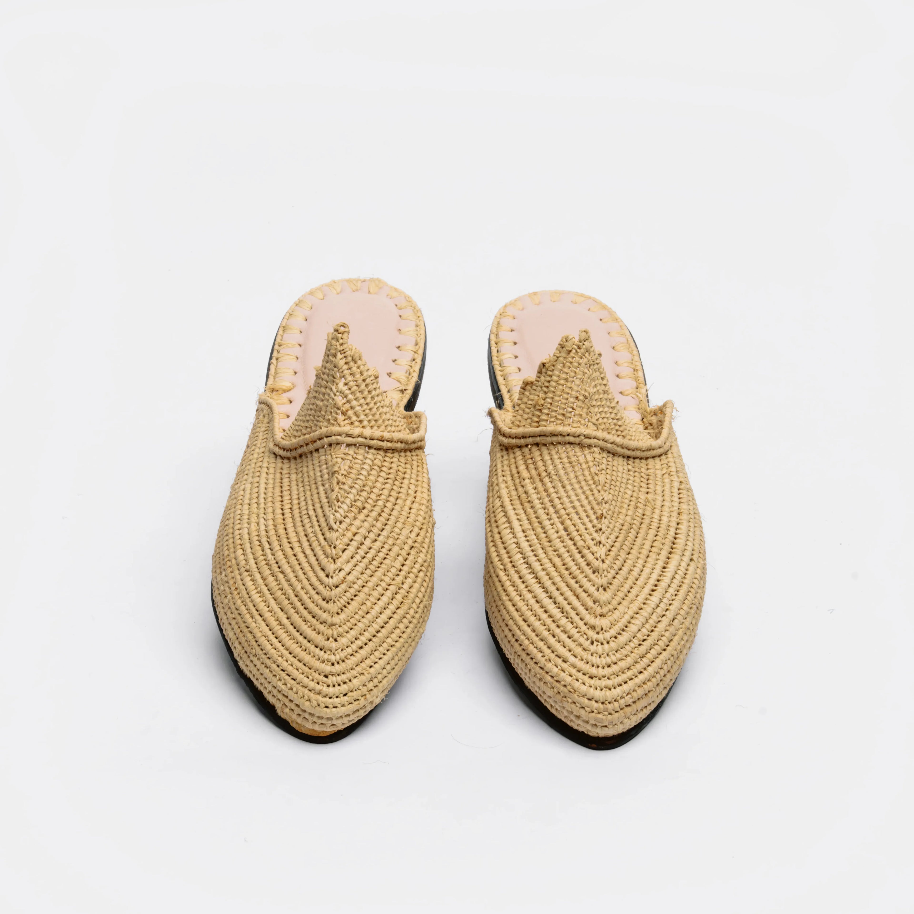 Mules en raphia naturel pour femme