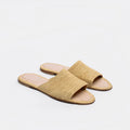 Women's Raffia Wide Sandals In Natural