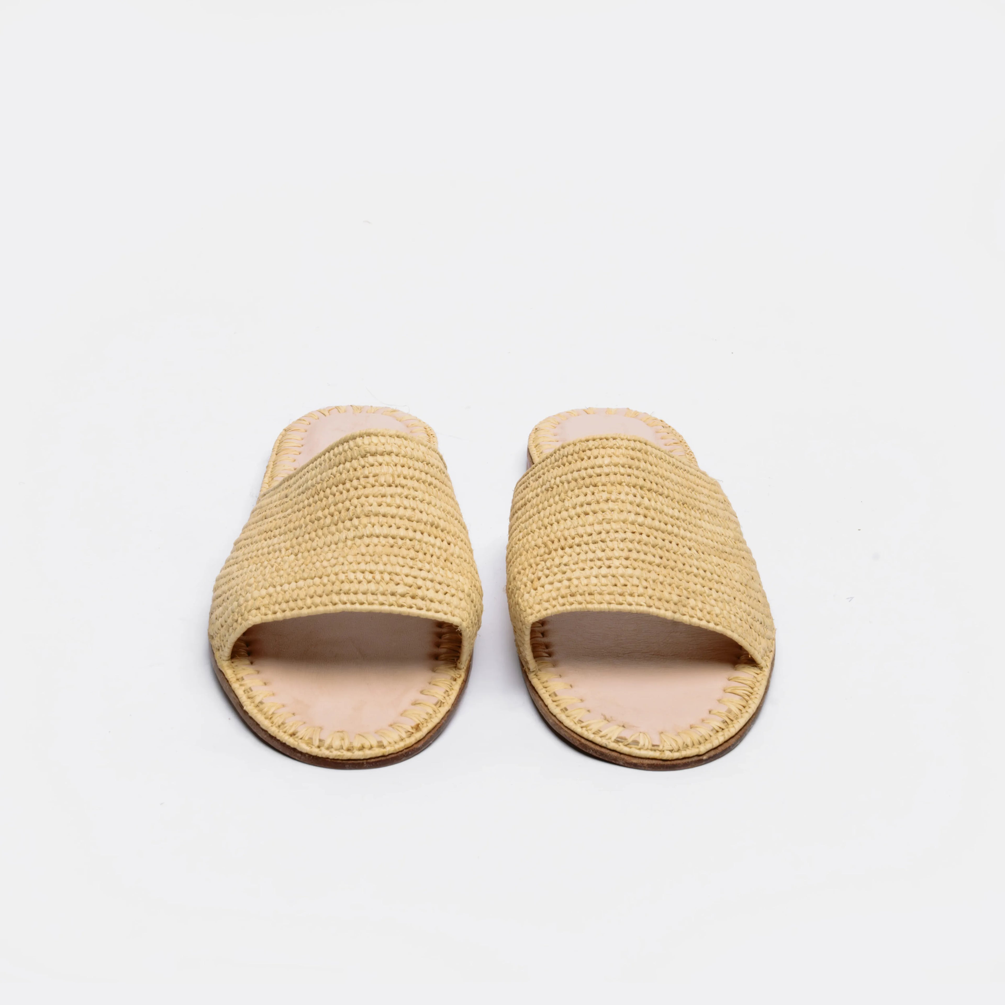 Women's Raffia Wide Sandals In Natural