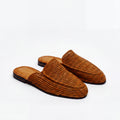 Woven Fiber Slide in Light Brown