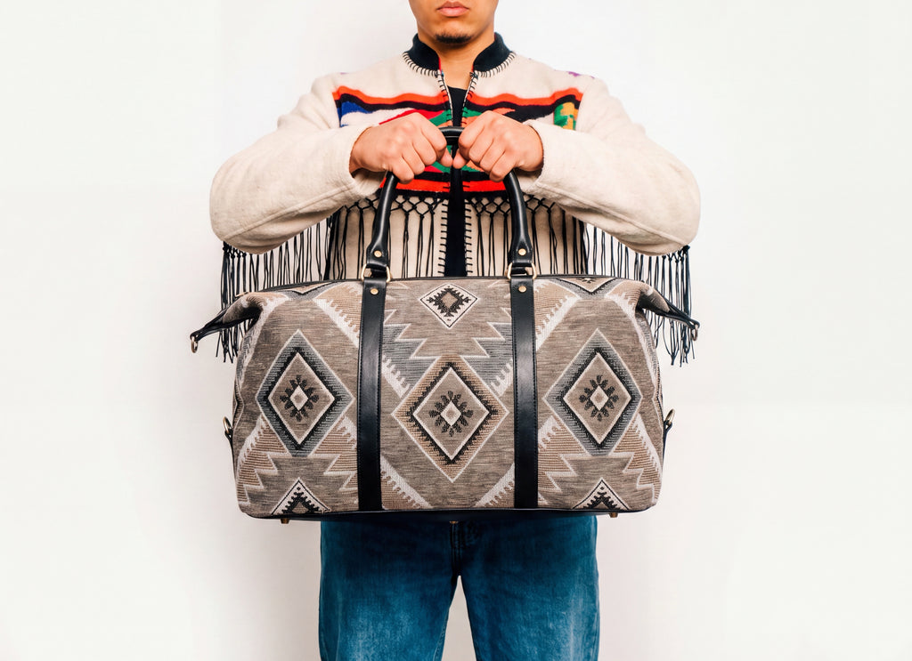 Sand & Charcoal Kilim Overnight Bag